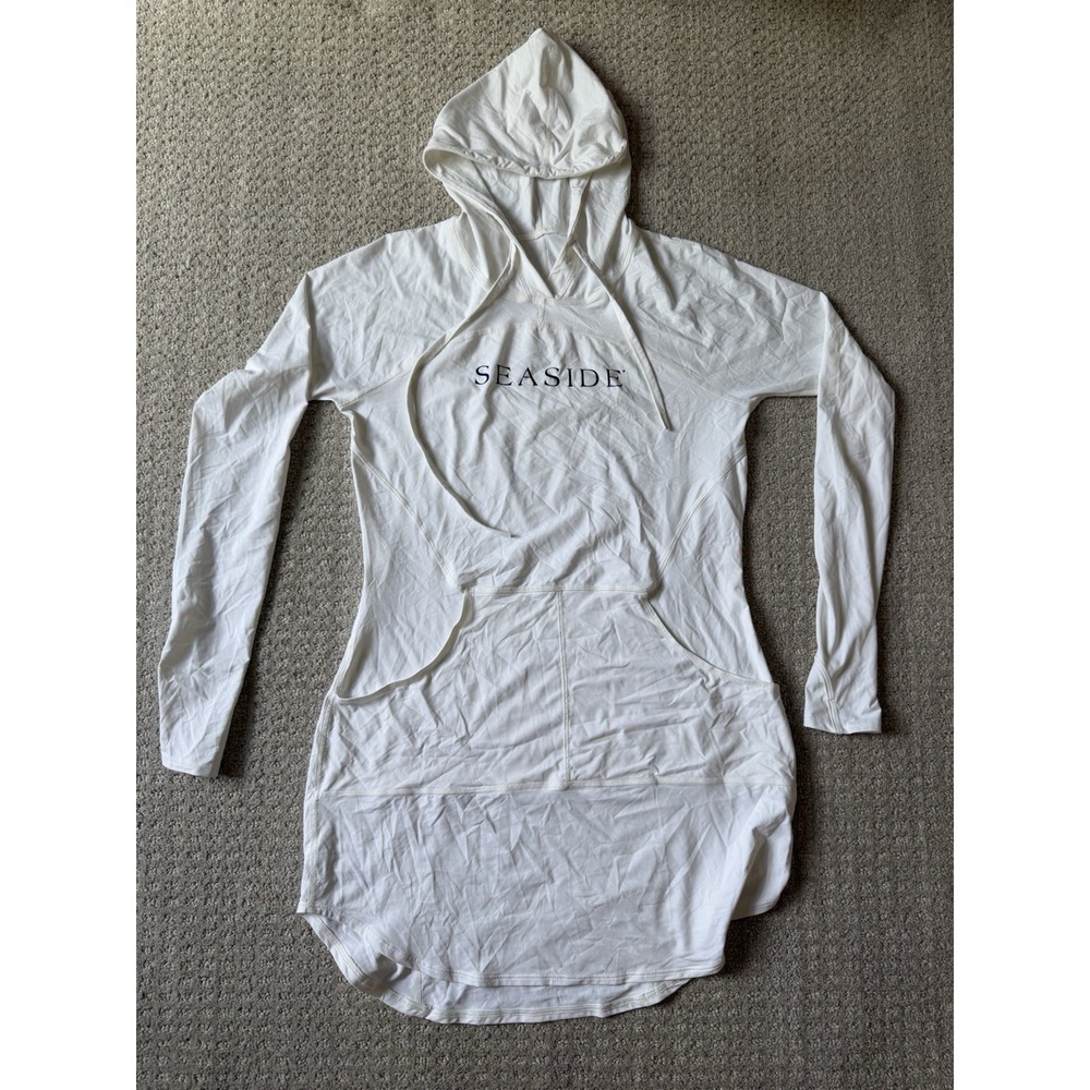 BloqUV UPF 50+ Sun Protection Hoodie Dress Small‎ White Seaside